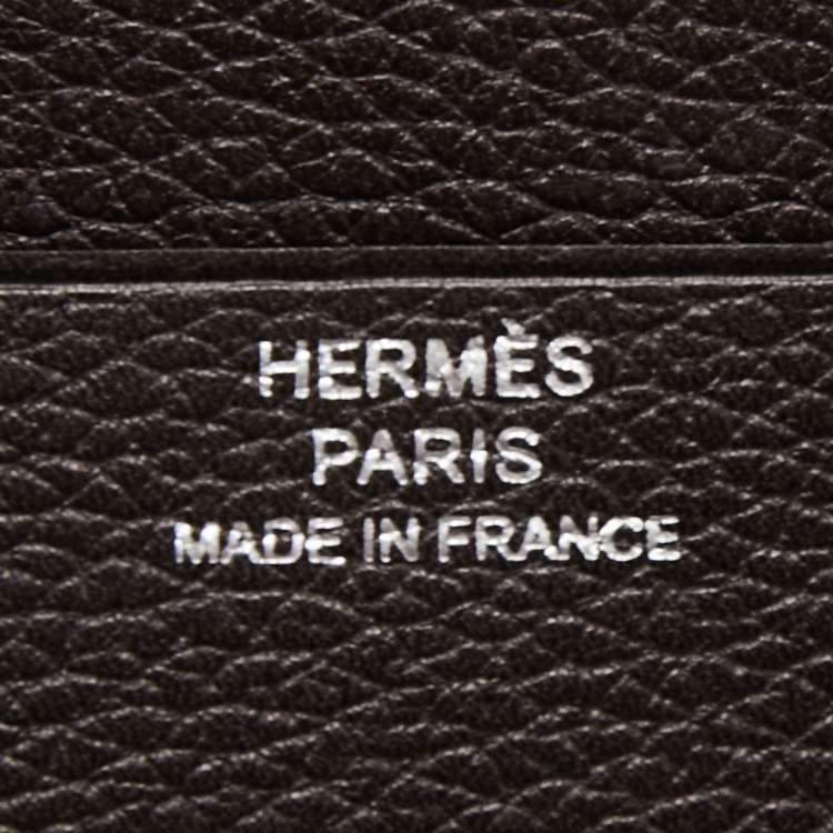 Pre Owned Hermès Chocolat/Orange Epsom Leather MC² Copernic Wallet