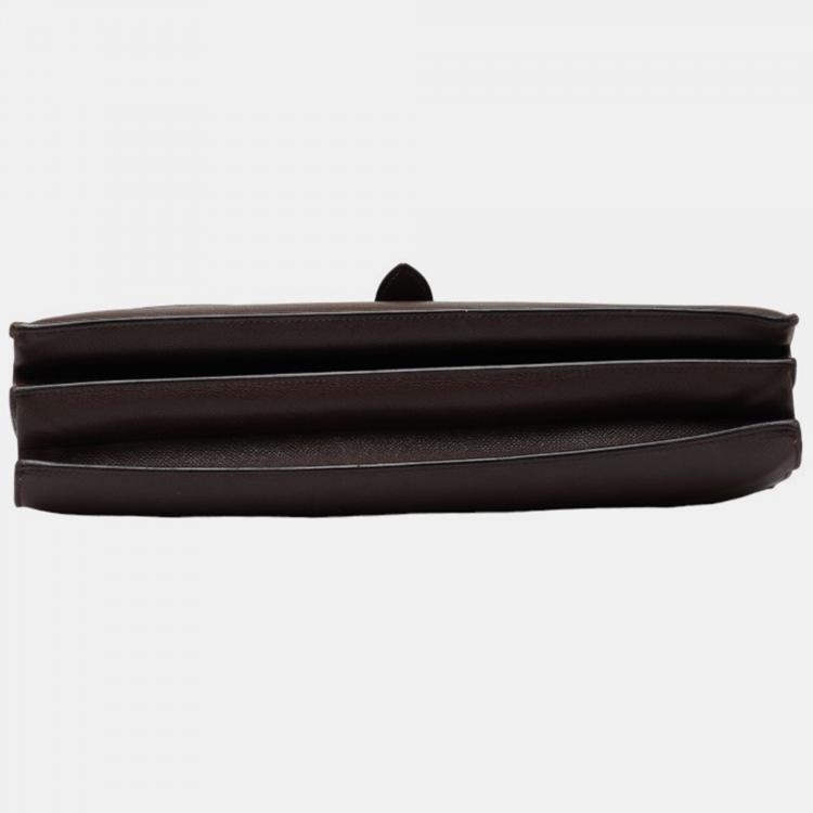 Pre Owned Hermes Brown Leather Togo Sac à Dépêches 38
