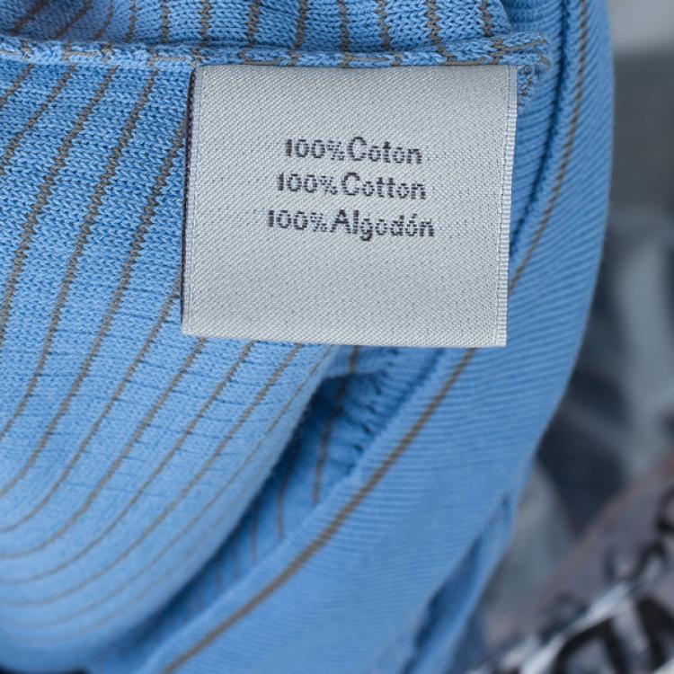 Pre Owned Hermes Blue Textured Mens Polo Shirt XXXL