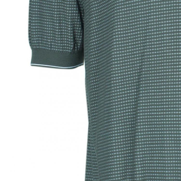 Pre Owned Hermes Green Textured Mens Polo Shirt XXXL
