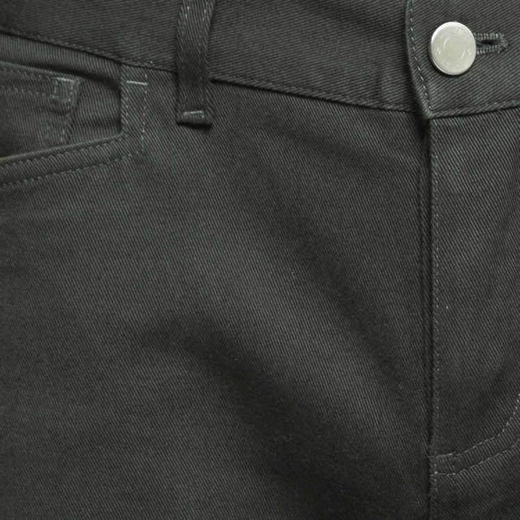 Pre Owned Hermes Dark Green Denim Jeans L Waist 33"