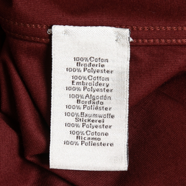 Pre Owned Hermès Brown Jersey 3D H Embroidered T-Shirt L