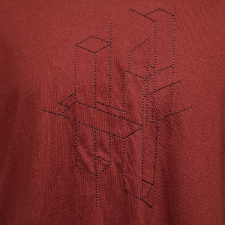 Pre Owned Hermès Brown Jersey 3D H Embroidered T-Shirt L