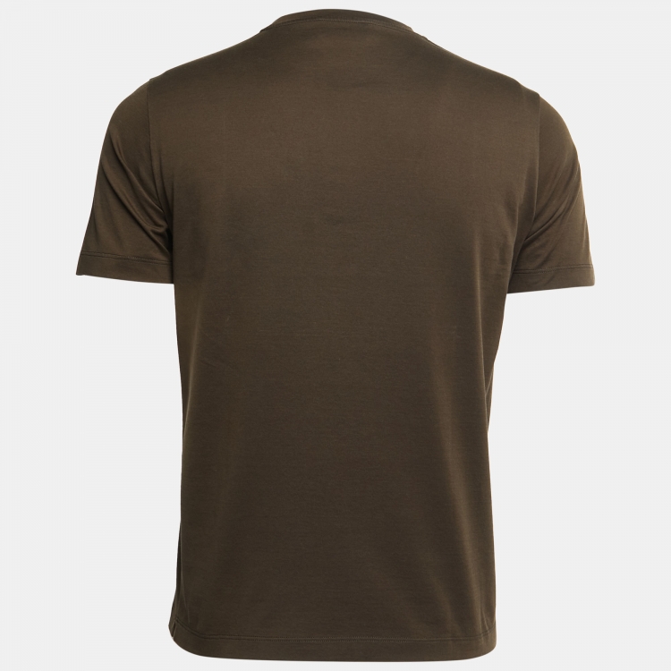 Pre Owned Hermès Green Graphic printed Cotton Knit Crewneck T-Shirt XS