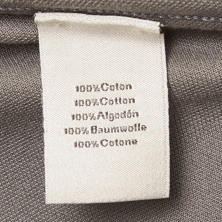 Pre Owned Hermes Grey Cotton Pique Polo T-Shirt S