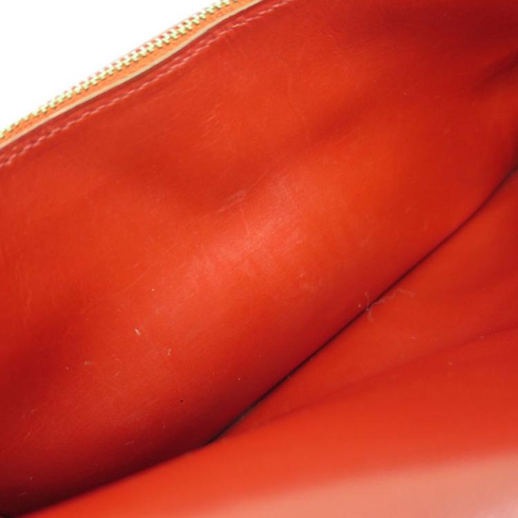 Pre Owned Hermes Red Box Calf Leather Herakles Long Wallet