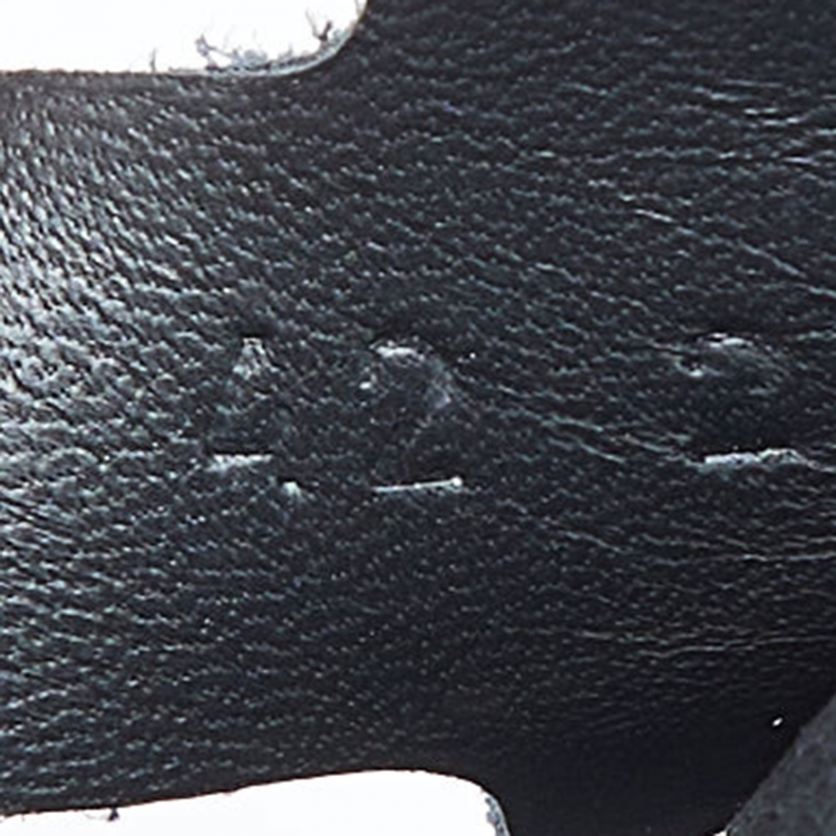 Pre Owned Hermes Black Suede Go Flat Mules Size 42