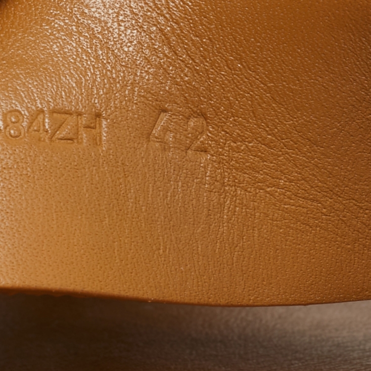 Pre Owned Hermes Brown Suede Chypre Slides Size 42