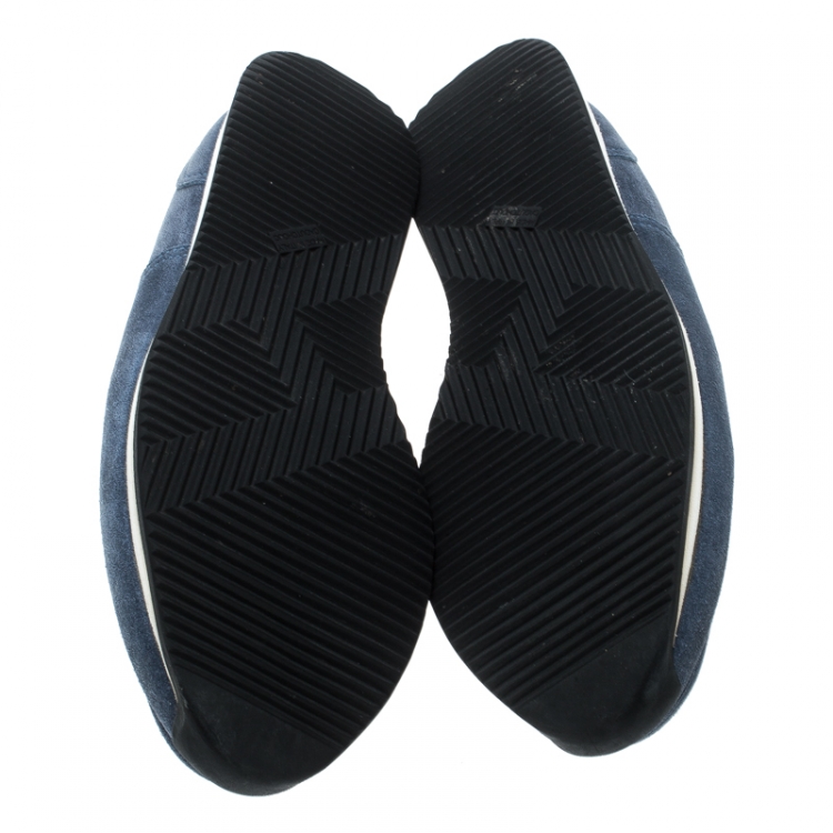 مملوكة مسبقًا Hermes Blue Suede Injection Loafer Sneakers Size 41