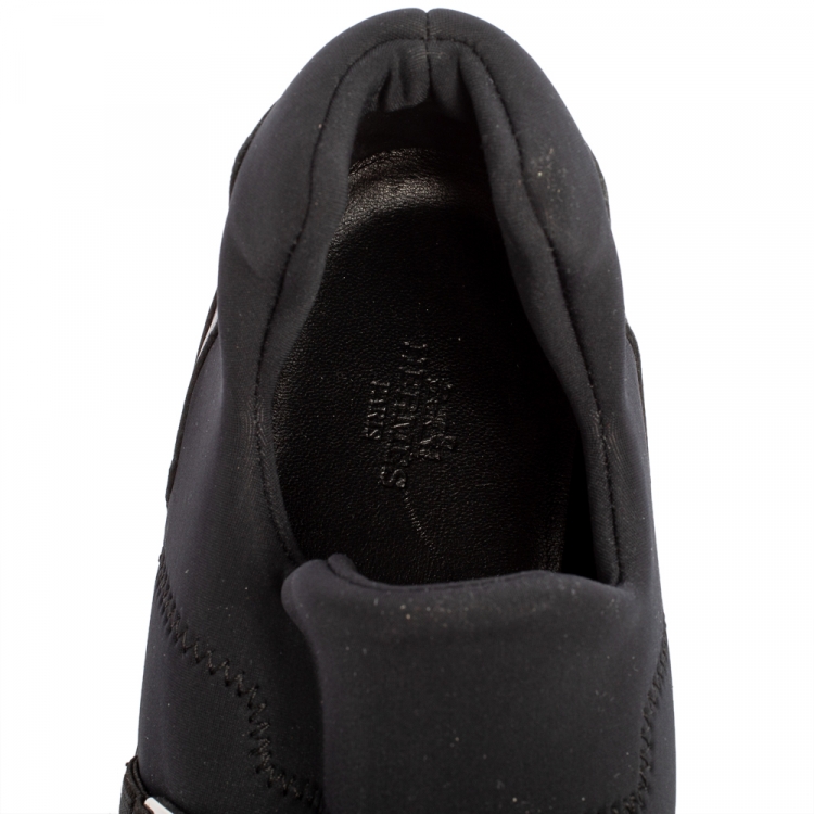 Pre Owned  Hermés Black Neoprene and Leather Run Sneakers Size 42.5