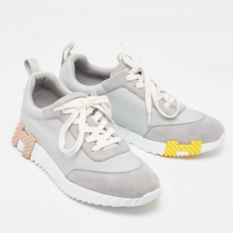 مملوكة مسبقًا Hermes Two Tone Mesh and Suede Bouncing Sneakers Size 40