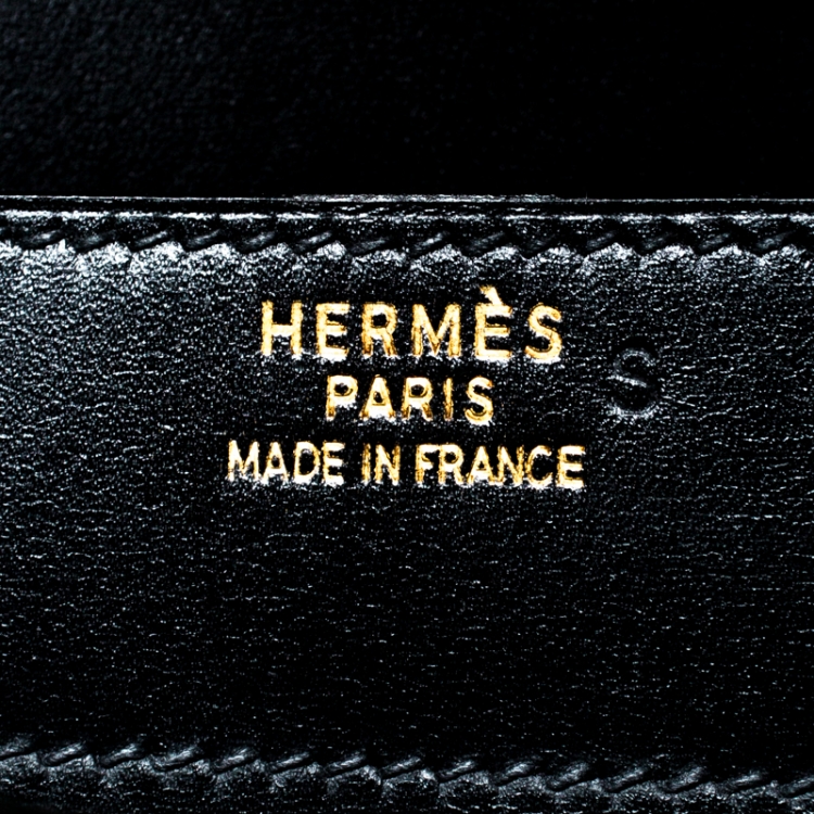 Pre Owned Hermes Black Leather Sac a Depeches 38 Briefcase