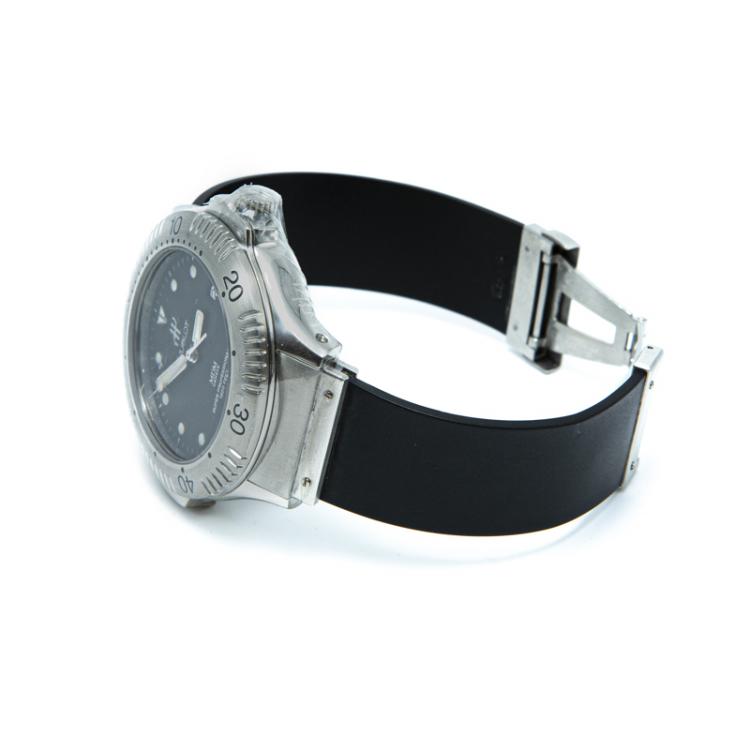 Pre Owned Hublot Black Stainless Steel MDM Men's Watch 37MM
