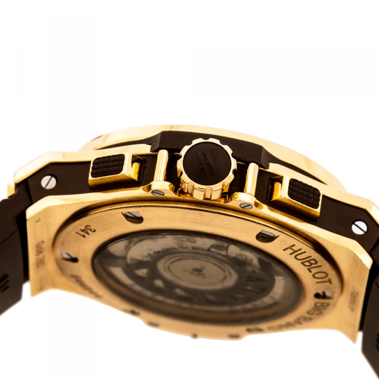Pre Owned Hublot Chocolate 18K Rose Gold Diamond Big Bang Cappuccino 341.PC.1007.RX.114 Men's Wristwatch 41 mm