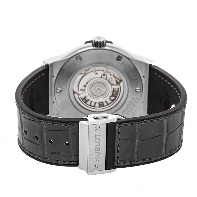 Pre Owned Hublot Gray Titanium Classic Fusion 511.NX.7071.LR Men's Wristwatch 45 MM