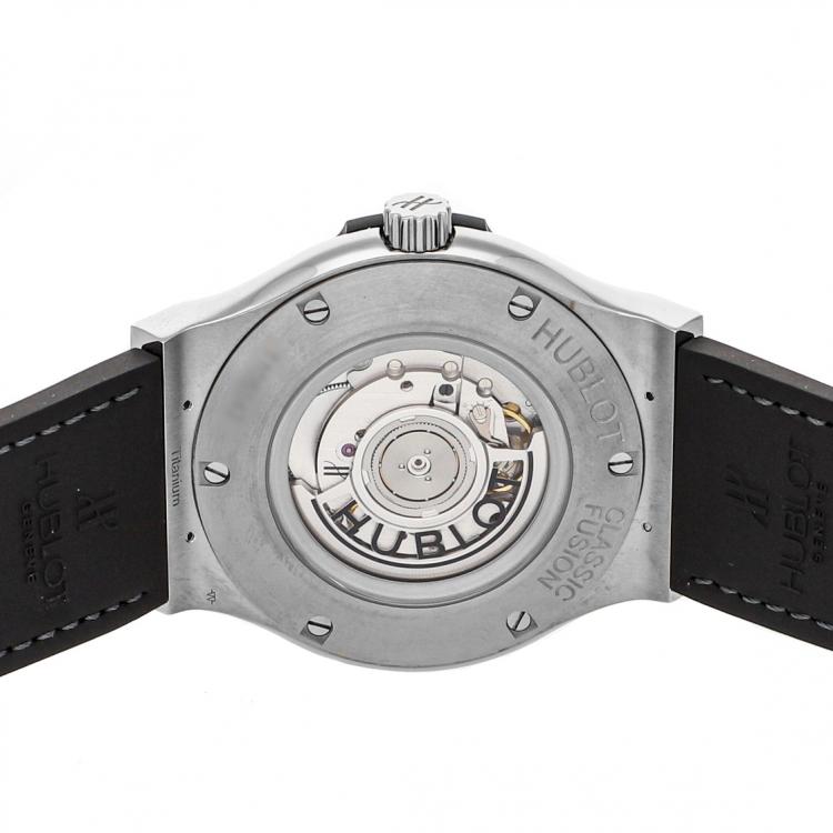 Pre Owned Hublot Gray Titanium Classic Fusion 511.NX.7071.LR Men's Wristwatch 45 MM