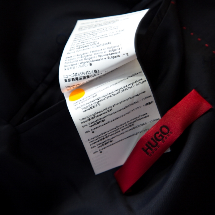 Pre Owned Hugo by Hugo Boss Navy Blue Wool Tailored James Blazer XL