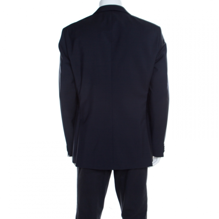Pre Owned Hugo by Hugo Boss Navy Blue Wool Tailored James Blazer XL
