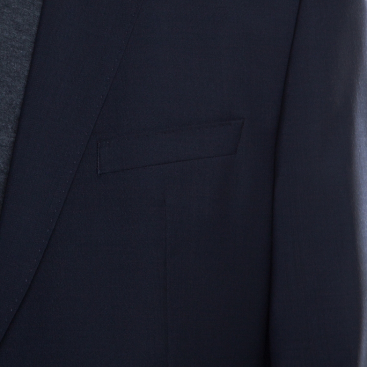 Pre Owned Hugo by Hugo Boss Navy Blue Wool Tailored James Blazer XL