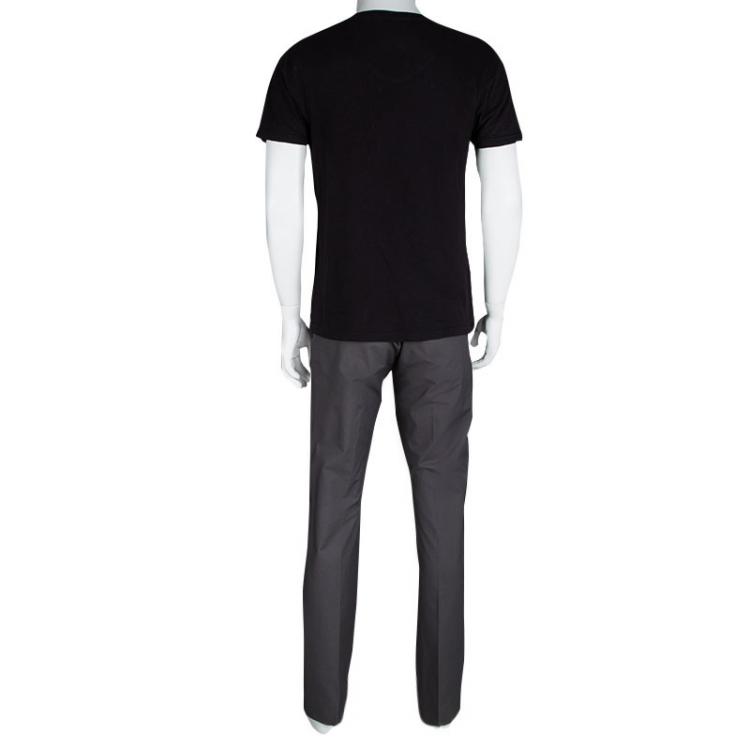مملوكة مسبقًا Hugo By Hugo Boss Grey Cotton Pin Striped Helse Trousers XL