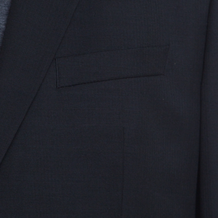 Pre Owned Boss By Hugo Boss Black Self Striped Wool and Mohair Segal Blazer XL