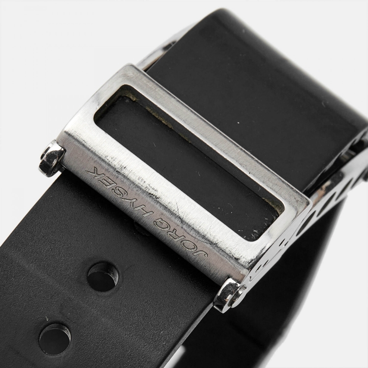 Pre Owned Hysek Black 18K Rose Gold Stainless Steel Rubber Abyss Explorer AB06 Men's Wristwatch 44 mm