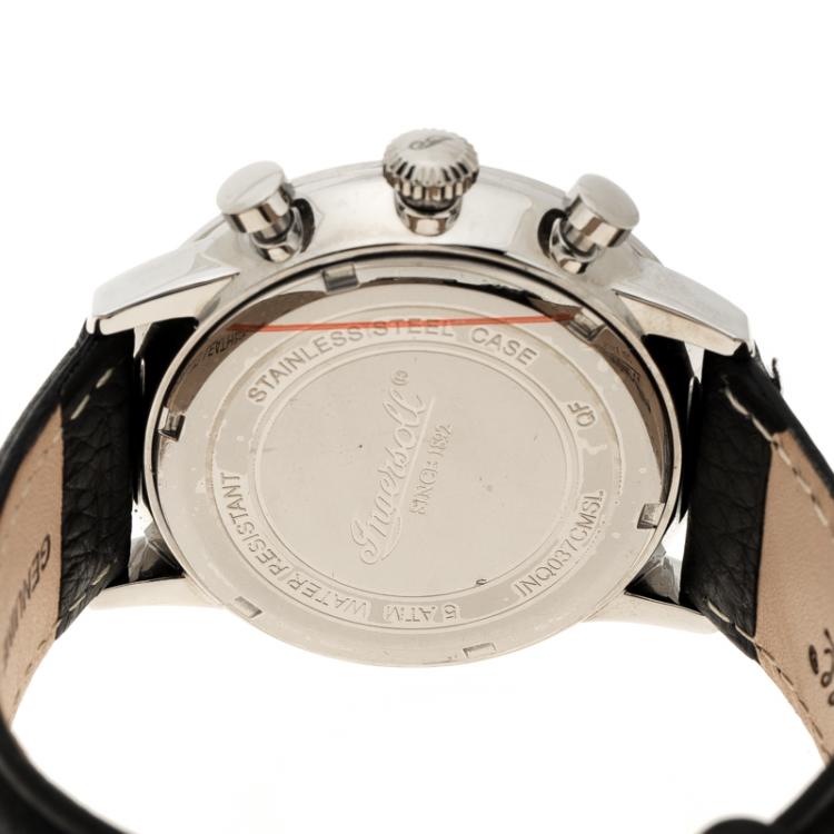 Pre Owned Ingersoll White Stainless Steel Eaton Men's Wristwatch 45MM