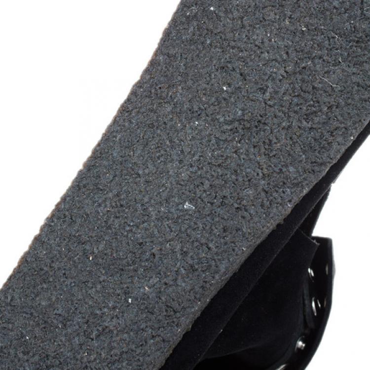 Pre Owned Isabel Marant Black Suede Morley Studded Boots Size 38