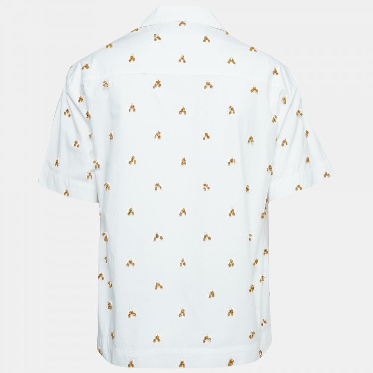 Pre Owned Jacquemus L'Amour White Beaded Cotton Shirt S