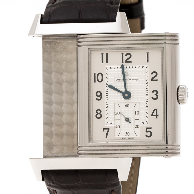 Pre Owned  Jaeger LeCoultre Silver Stainless Steel Grande Reverso 273.8.04 Men's Wristwatch 30 mm