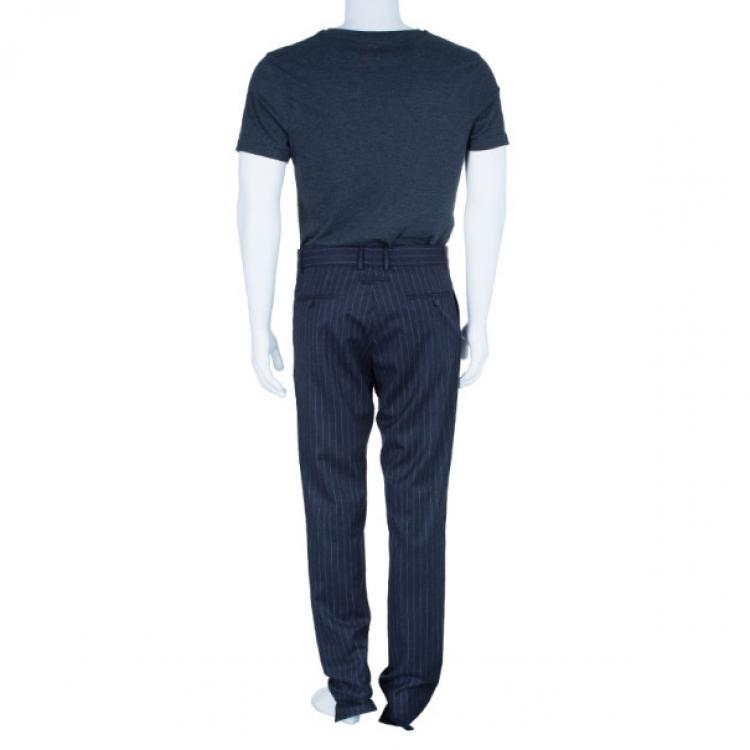 Pre Owned Jean Paul Gaultier Mens Pinstriped Trousers M