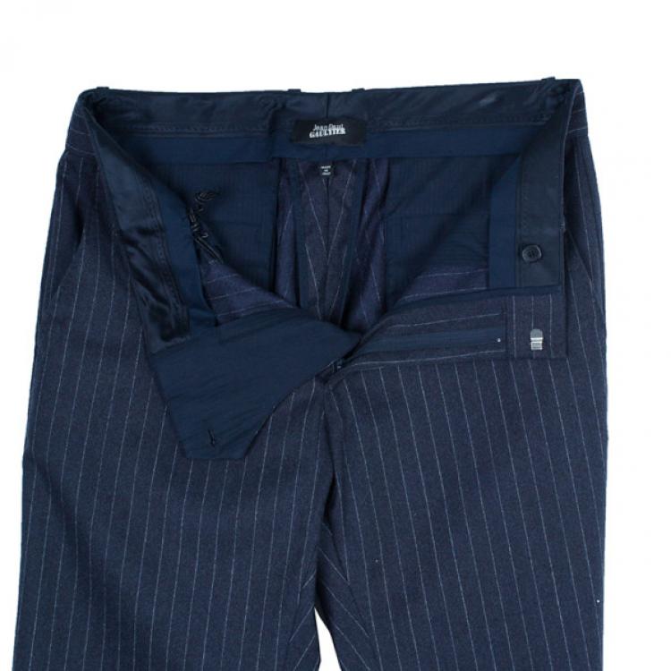 Pre Owned Jean Paul Gaultier Mens Pinstriped Trousers M
