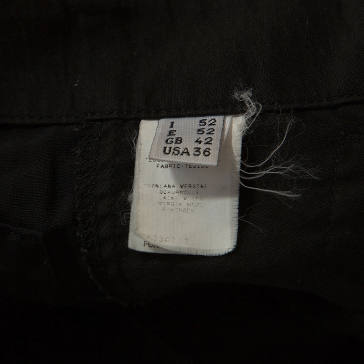 Pre Owned Jean Paul Gaultier Black Wool Lightweight Cargo Trousers XL 