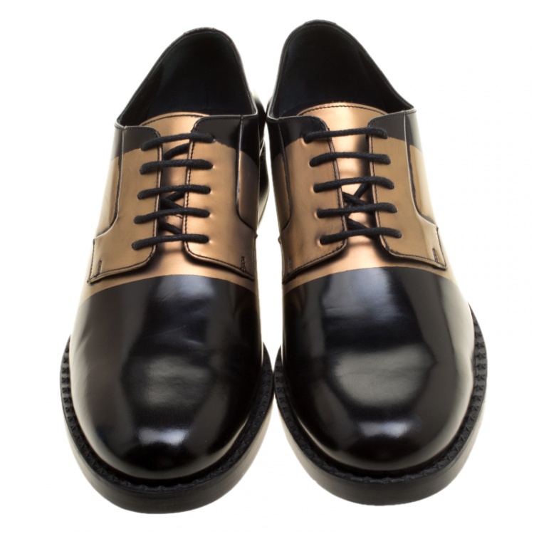 Pre Owned Jimmy Choo Two Tone Leather Alaric Lace Up Derby Size 43