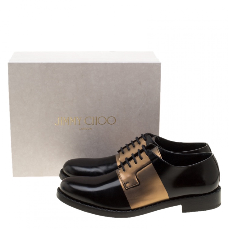 Pre Owned Jimmy Choo Two Tone Leather Alaric Lace Up Derby Size 43