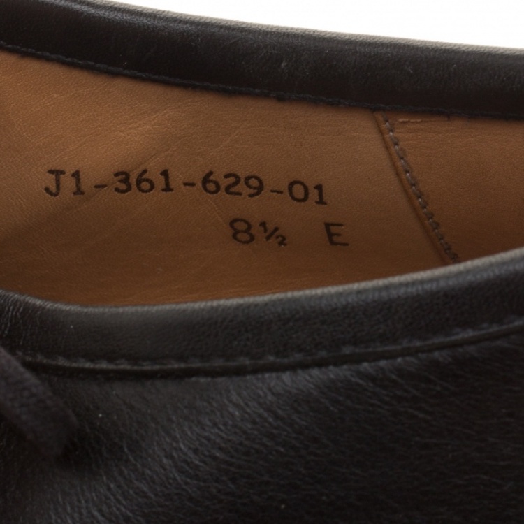 Pre Owned J.M.Weston Black Leather Lace Up Derby Size 42.5