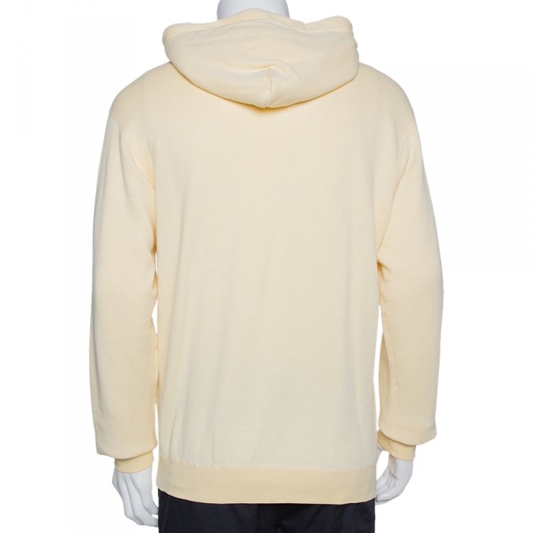 Pre Owned John Elliott Light Yellow Vintage Cotton Fleece Hoodie L