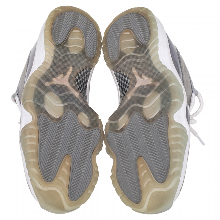 Pre Owned Jordan Cool Grey Patent Leather And Nubuck Leather Air Jordan 11 Retro Sneaker Size 46