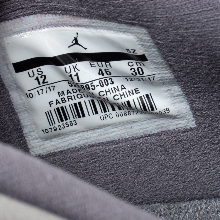 Pre Owned Jordan Cool Grey Patent Leather And Nubuck Leather Air Jordan 11 Retro Sneaker Size 46