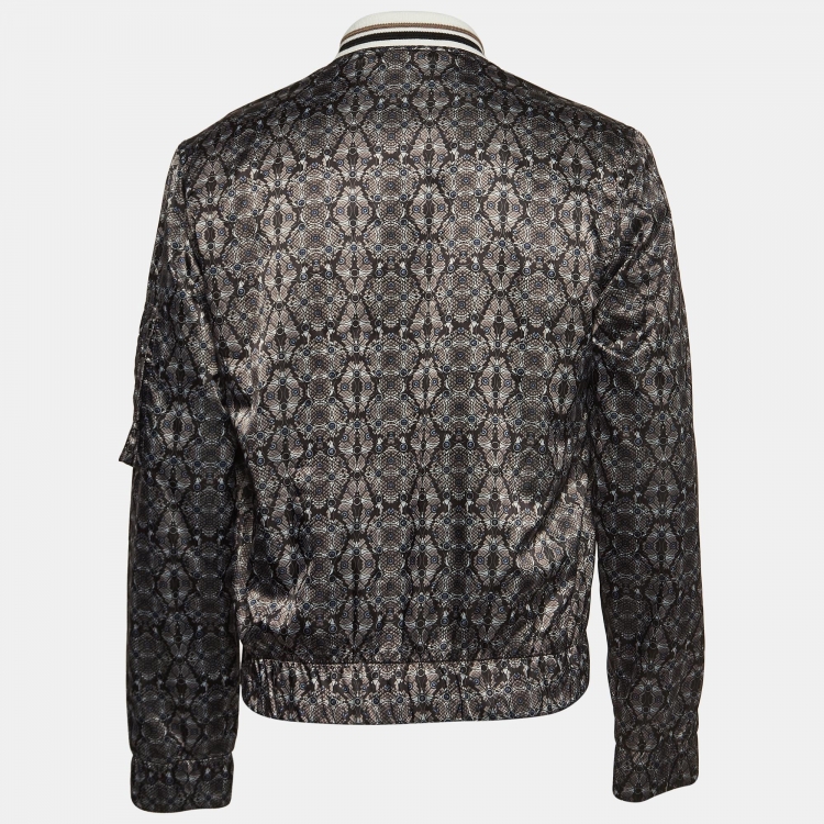 Just Cavalli Multicolor Animal Print Synthetic Bomber Jacket