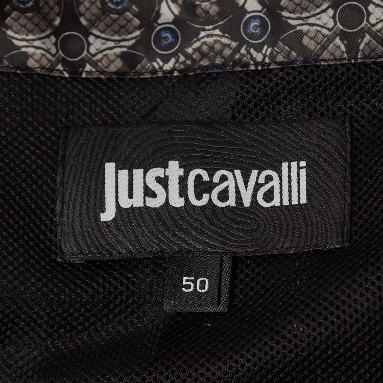 Pre Owned Just Cavalli Multicolor Animal Print Synthetic Bomber Jacket L