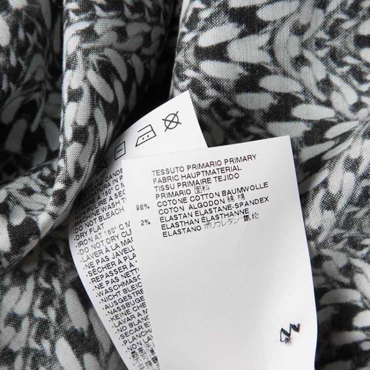 Pre Owned Just Cavalli Monochrome Printed Stretch Cotton Long Sleeve Button Front Shirt L