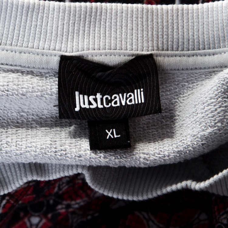 مملوكة مسبقًا Just Cavalli Multicolor Knit Circle Print Crew Neck Sweatshirt XL 