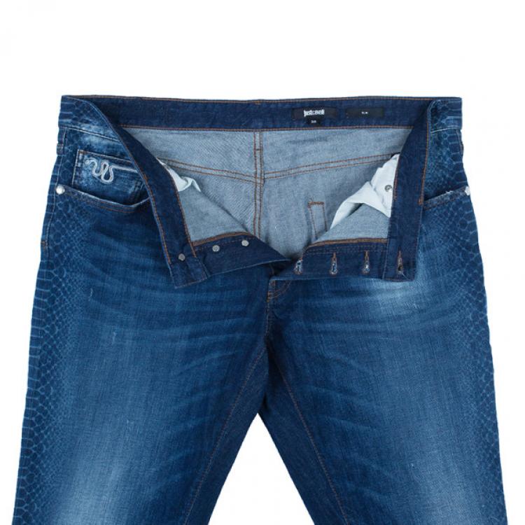 Pre Owned Just Cavalli Blue Relaxed Fit Men's Jeans XXL