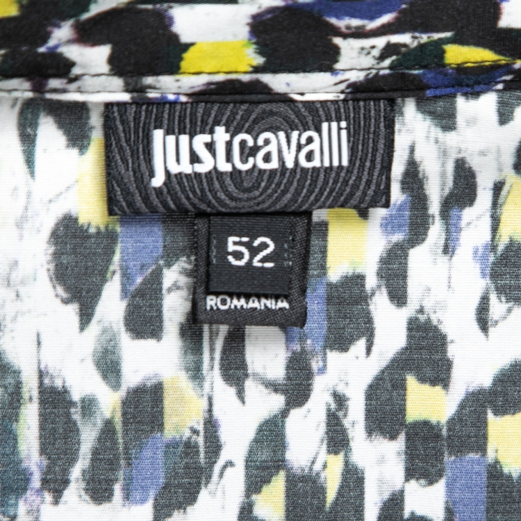 مملوكة مسبقًا Just Cavalli Multicolour Printed Cotton Button Front Shirt XL