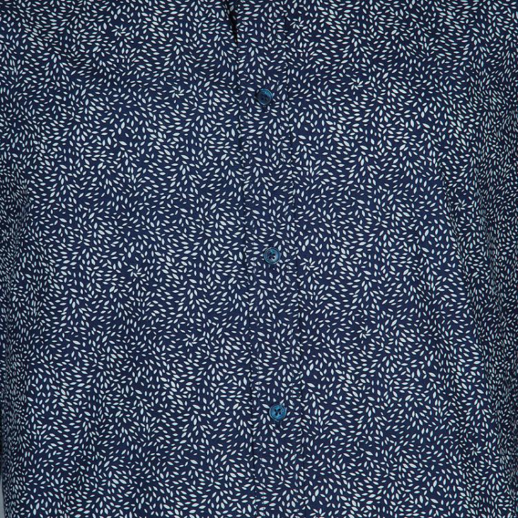 Pre Owned Kenzo Men's Blue and White Print Shirt M