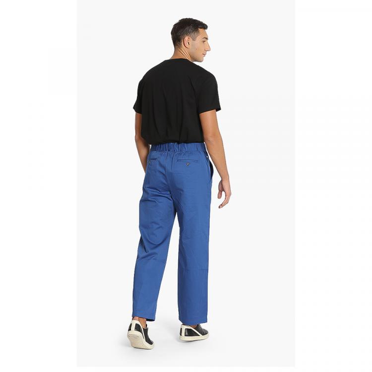 Pre Owned Kenzo Blue Straight Leg Belted Pants L (34)