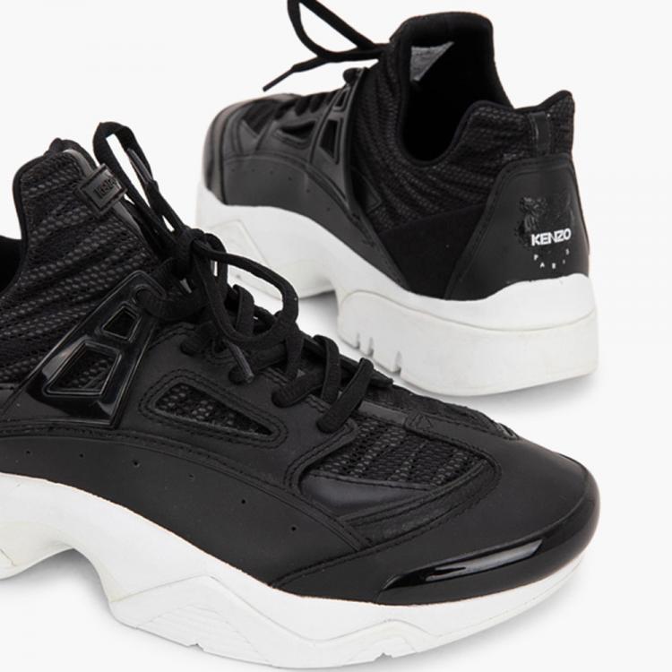 Pre Owned Kenzo Black Textile/Leather Sonic Mesh Sneakers Size EU 40