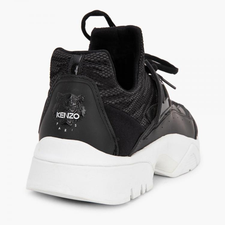 Pre Owned Kenzo Black Textile/Leather Sonic Mesh Sneakers Size EU 41