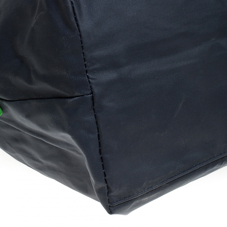 Pre Owned Kenzo Navy Blue/Green K Logo Nylon Weekender Duffel Bag